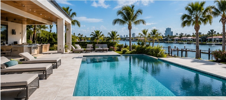 Swimming pool deck and site improvements