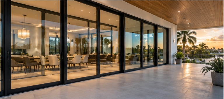 Modern impact windows doors and interior finishes